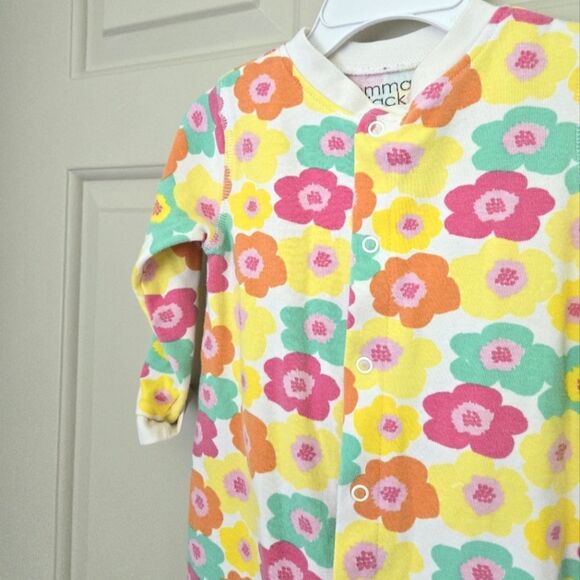 2/$15 Emma Jack Cotton Floral Sleeper Size 24 M - Picture 3 of 4